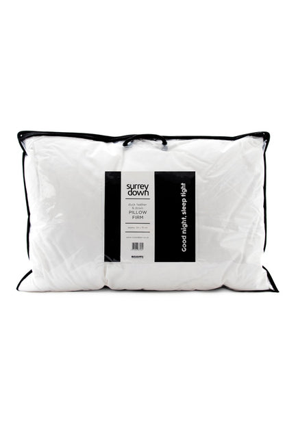 Surrey Down Duck Feather and Down Firm Pillow - Down & Cotton