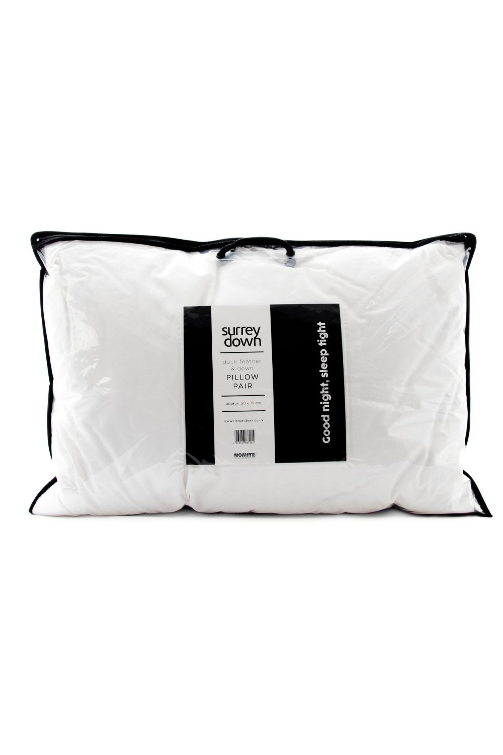 Surrey Down Duck Feather and Down Soft Pillow (2 Pack) - Down & Cotton