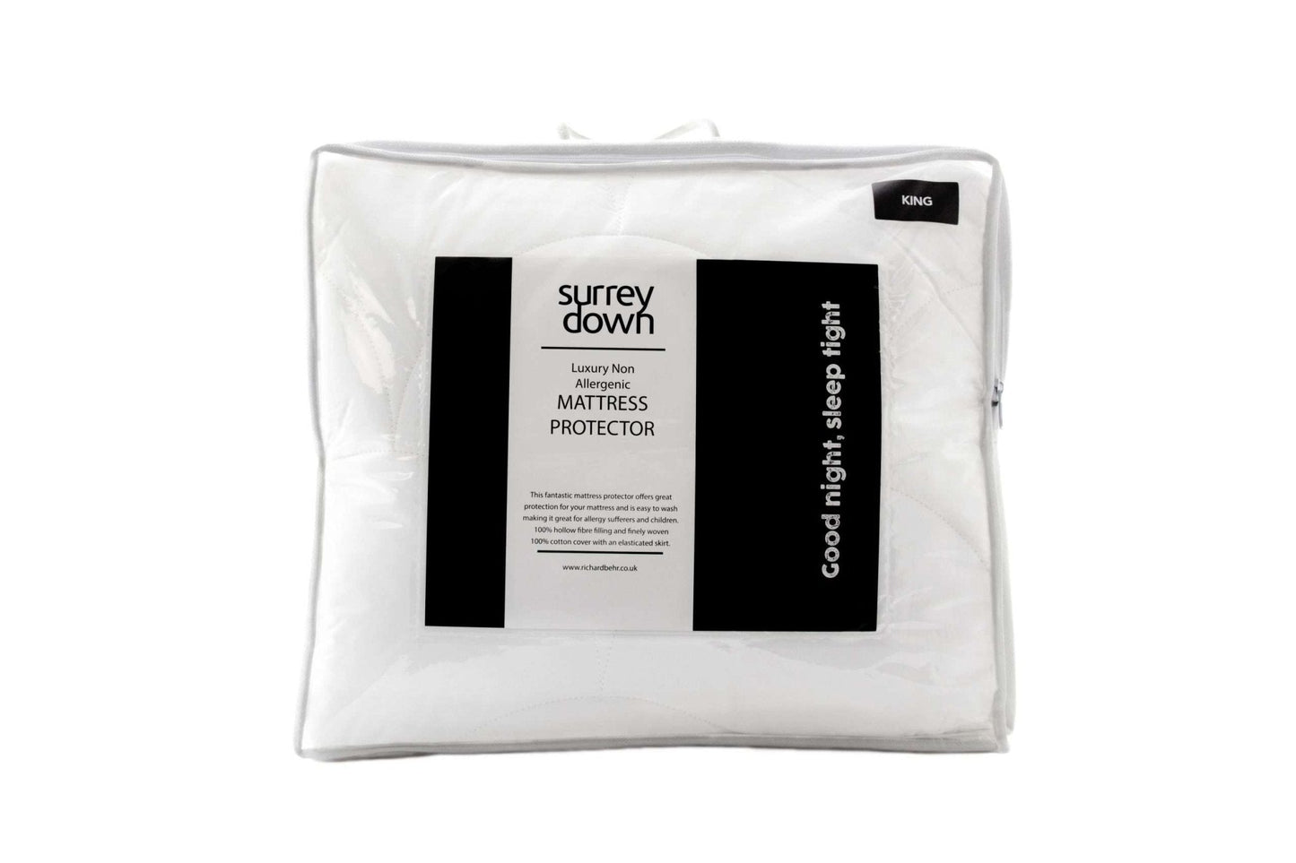 Surrey Down Luxury Non - Allergenic Mattress Protector - Single - Down & Cotton