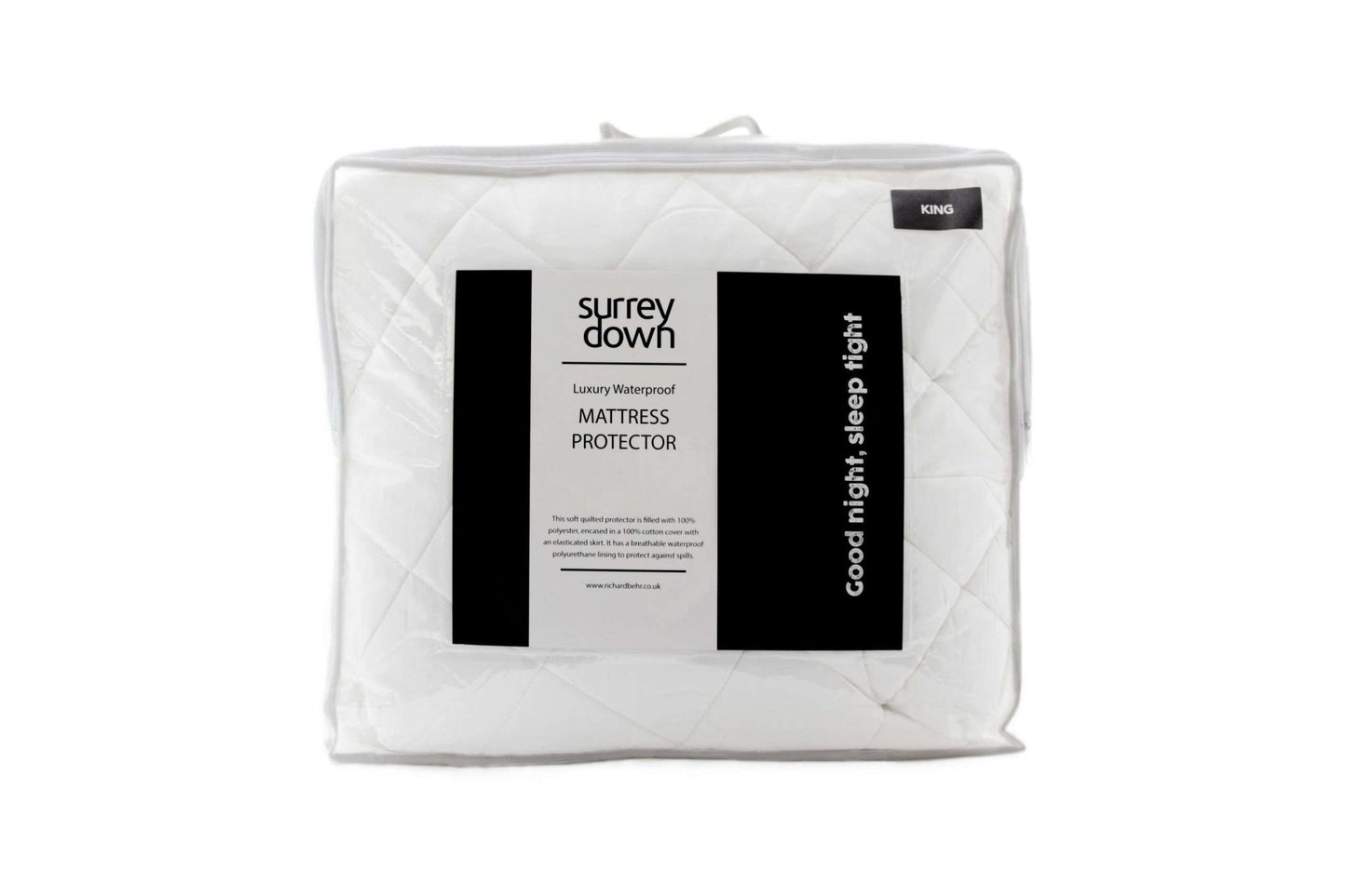 Surrey Down Luxury Quilted Waterproof Mattress Protector - Down & Cotton