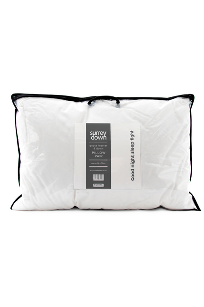 Surrey Down Goose Feather and Down Medium Firmness Pillow (2 Pack)